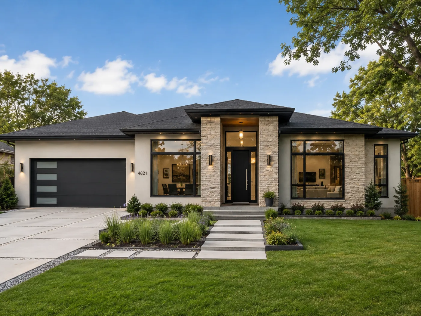Modern single-story home for sale